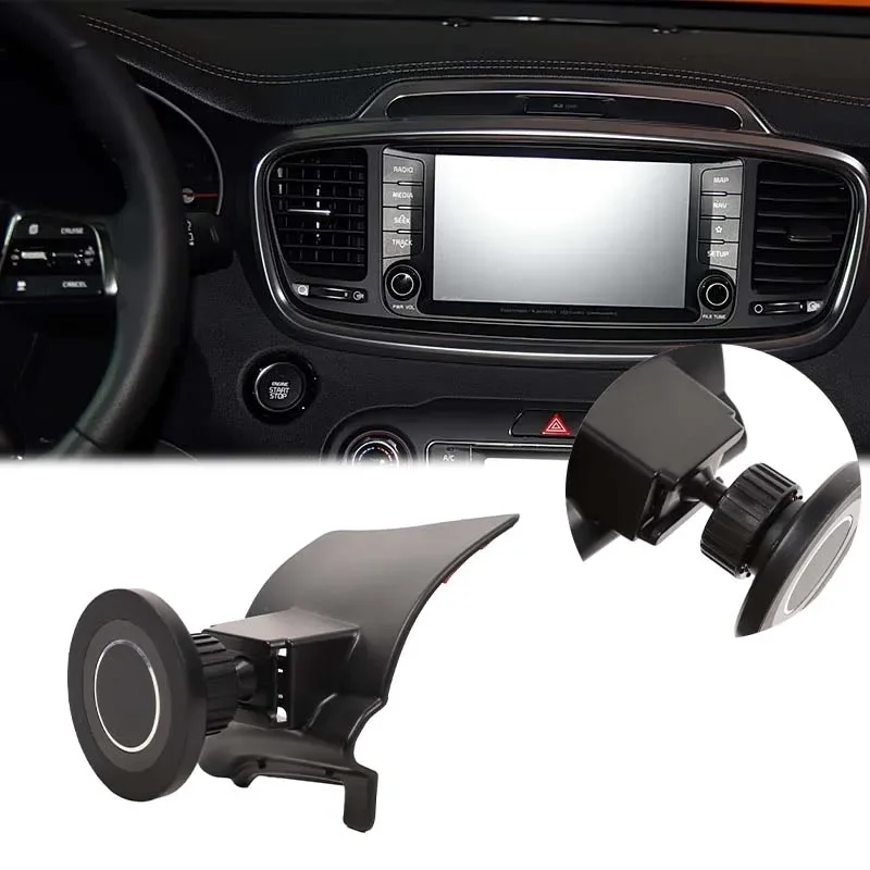 Kia Sorento 2015-2020 용 맞춤형 대시 보드 폰 마운트 베이스 드릴링 없음 17mm 볼 헤드 자동차 홀더 1Pc LHD