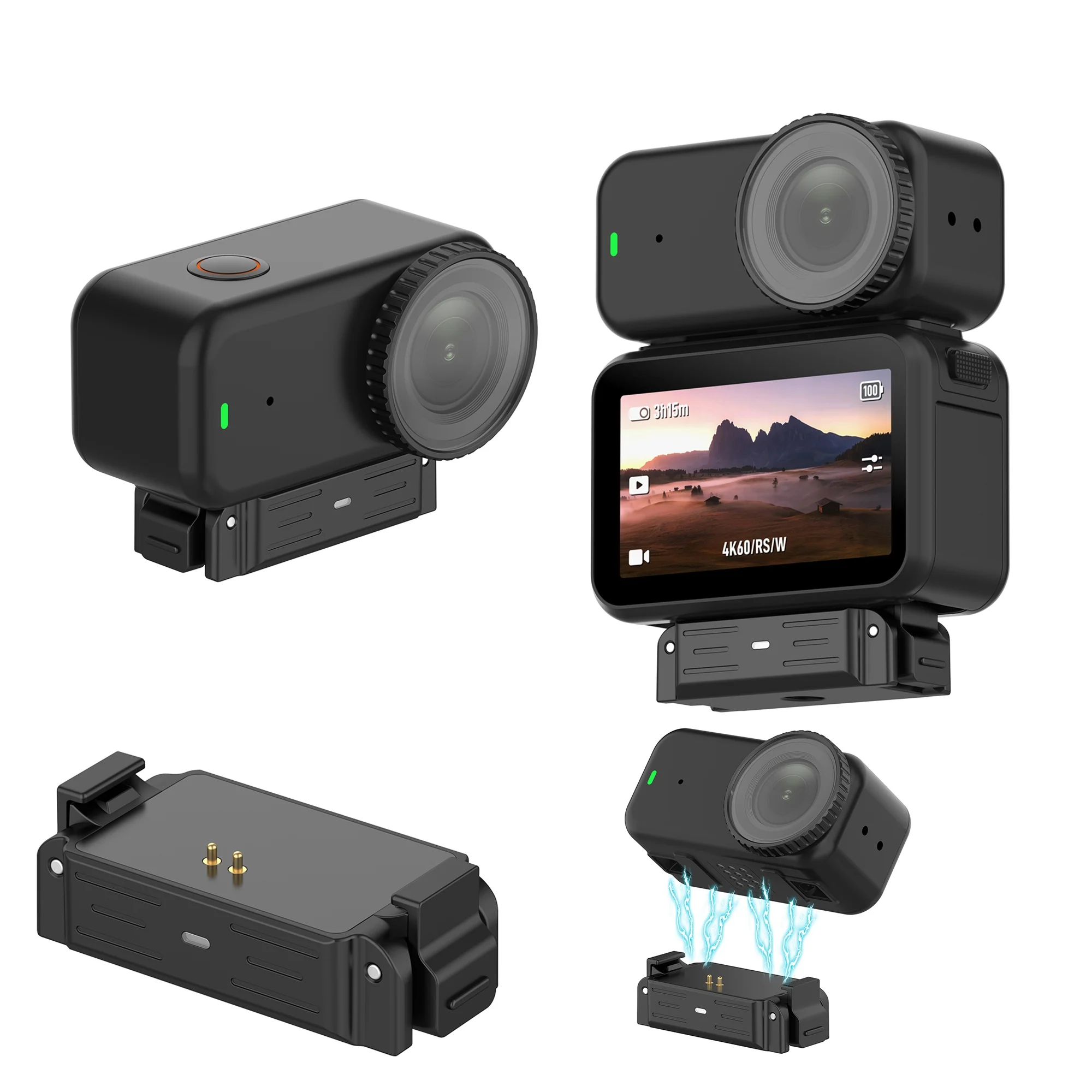 DJI 오스모 나노 액션 카메라 액세서리용 자기식 퀵 릴리스 충전 어댑터 마운트