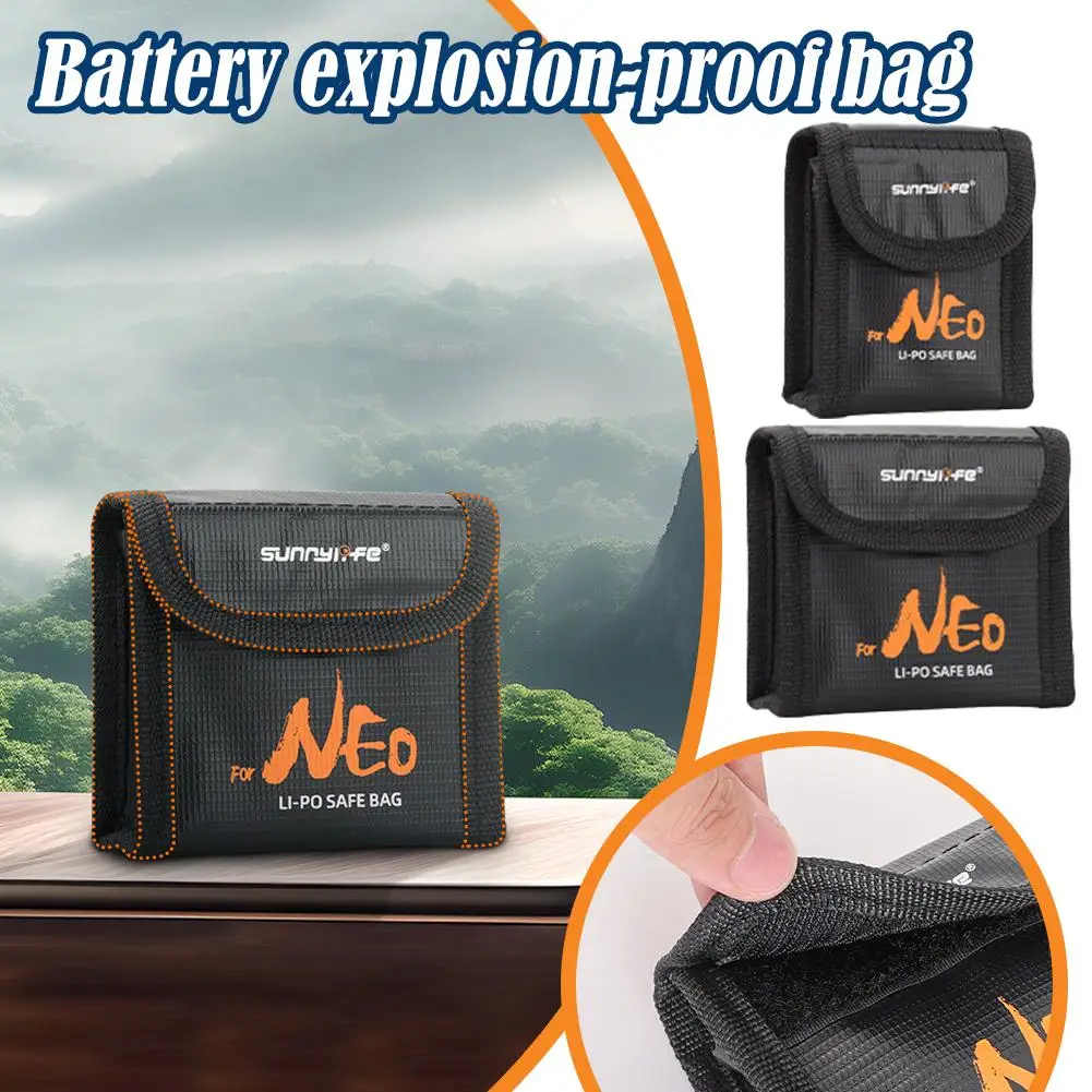 Sac antidéflagrant pour batterie DJI Neo - Lot de 1/2/3