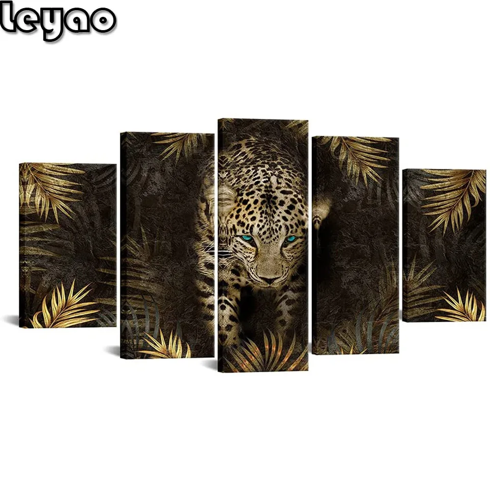 

Алмазная мозаика с леопардовым принтом, живопись на стену, гепард с голубыми глазами, Современное украшение для дома