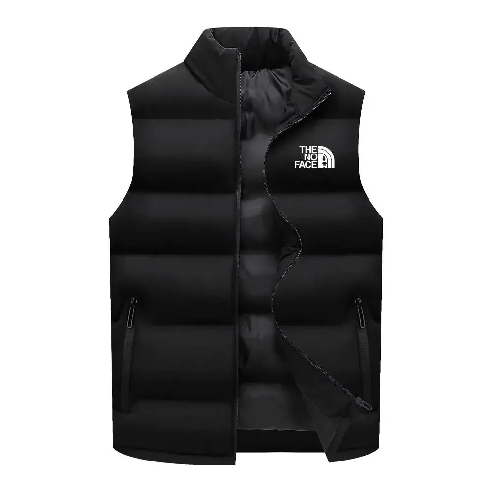 

2024 Men's Tank Top Sleeveless Warm Winter Jacket Waterproof Zipper Coat Autumn Collar Standing Tank Top Casual North