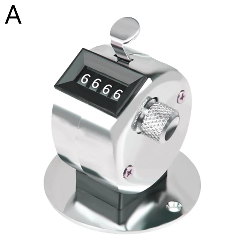 4 Digit Number Clicker Golf Hand Tally Click Counter Silver