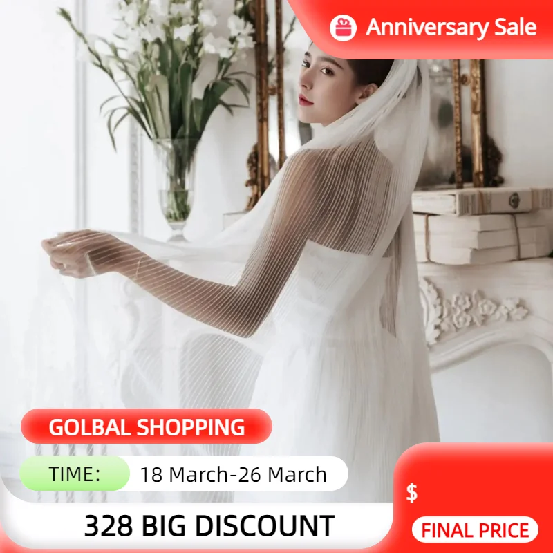 

Фата свадебная жесткая из органзы, фата невесты с расческой и обрезанными краями, 1 яруса, V192