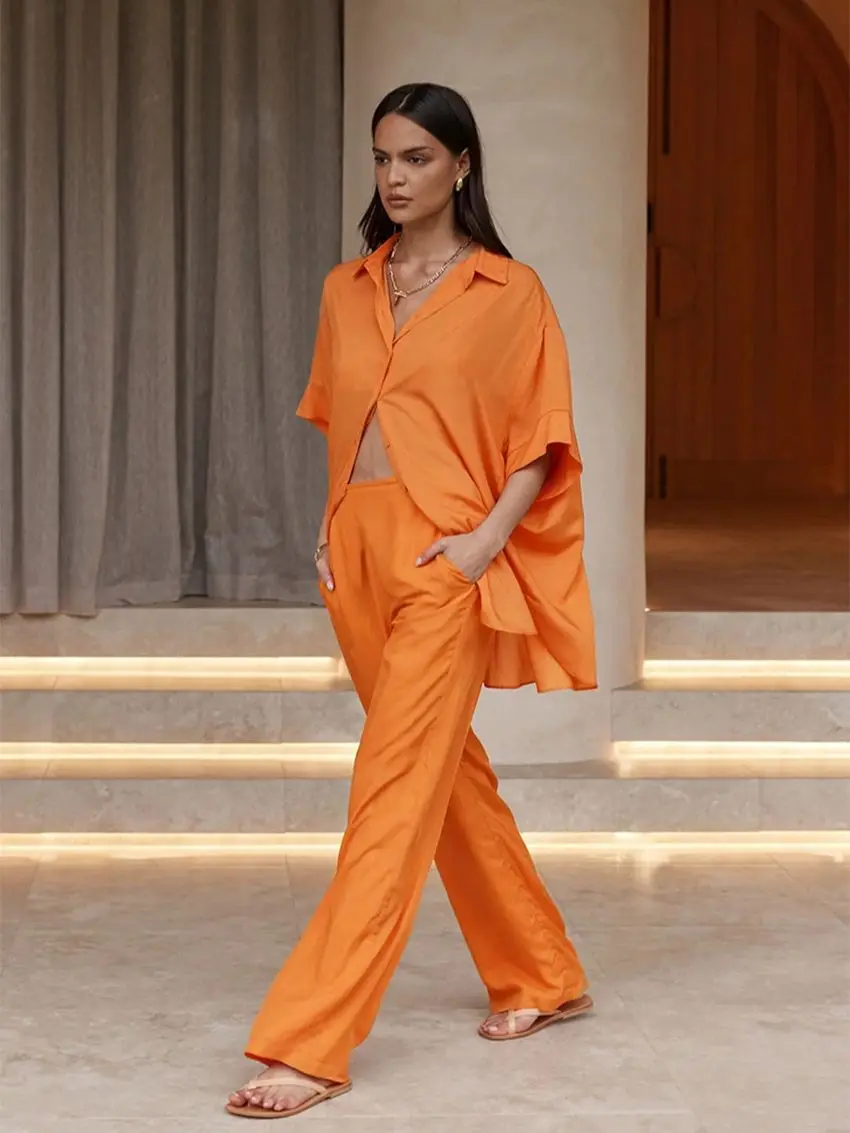 2022 Cotton Linen Trouser Suits Women 