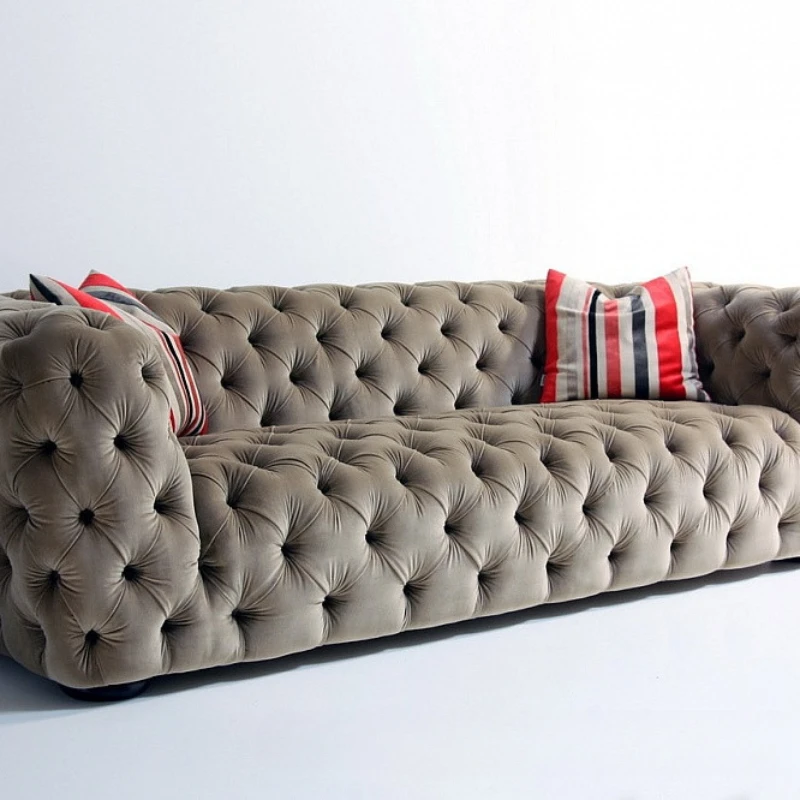 

Furniture Exhibition Light Luxury Combination Simple Living Room Villa Hotel Office Grey Sofa