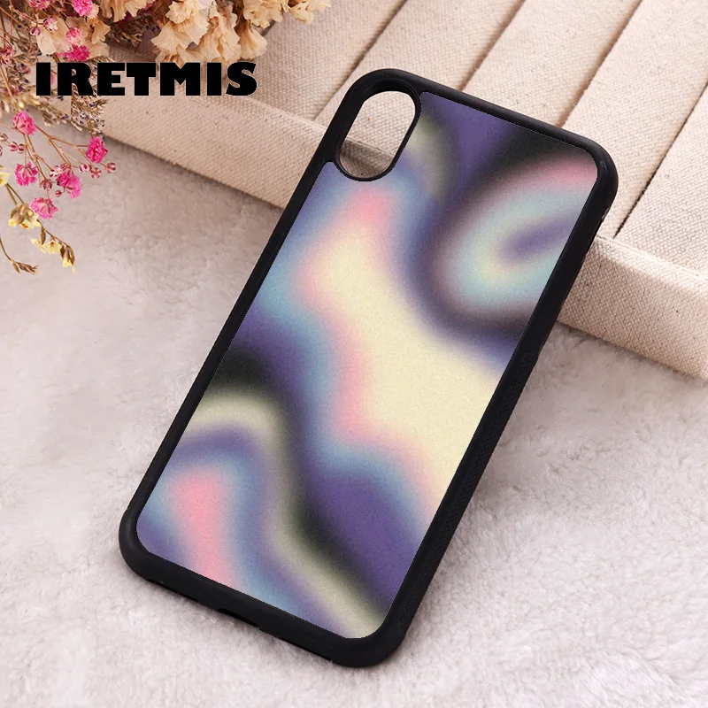 Custodia Per Telefono Iretmis Per Iphone 6 6S 7 8 Plus X Xs Xr 11 12 13 Mini 14 15 Pro Max Gomma Siliconica Midnight Aura