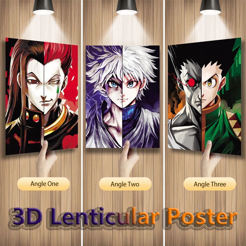 Killua Gon Hisoka Hunter X Hunter Anime 3D Lenticular Wall Posters