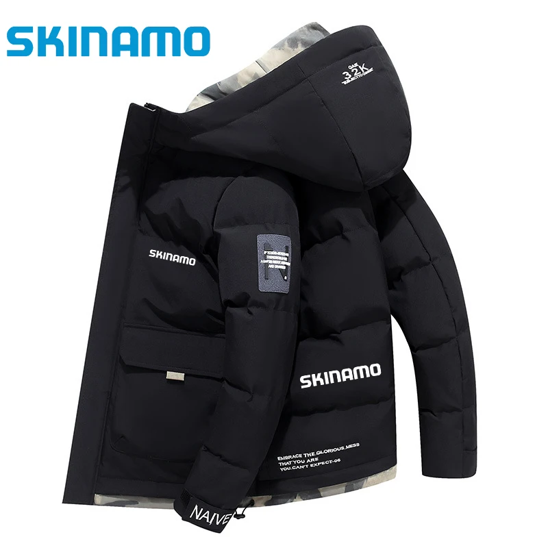 New Autumn Fishing Windproof Outdoor Sports Skiing Down Jacket Men's Winter White Duck Down Winter Outdoor Fishing Jacket