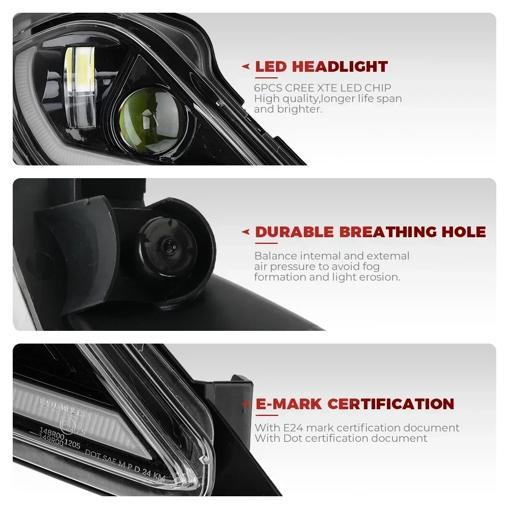 KEMIMOTO DRL Turn Signal Light for Yamaha Raptor 700 700R YFZ450