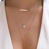 Colliers en chaîne de perles tressées simples, ton or, ensemble de colliers avec pendentif superposé pour femmes, usage quotidien et de fête, 5 pièces/ensemble