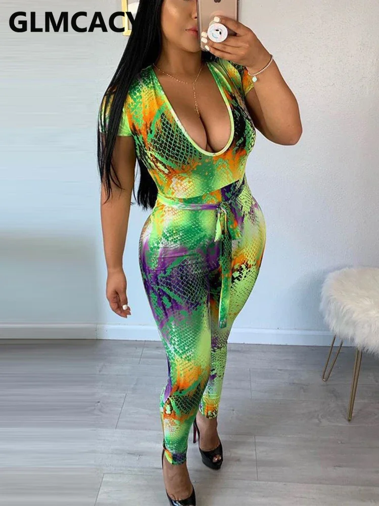 

Women Short Sleeve V Neck Skinny Jumpsuit Sexy Party Club Overalls