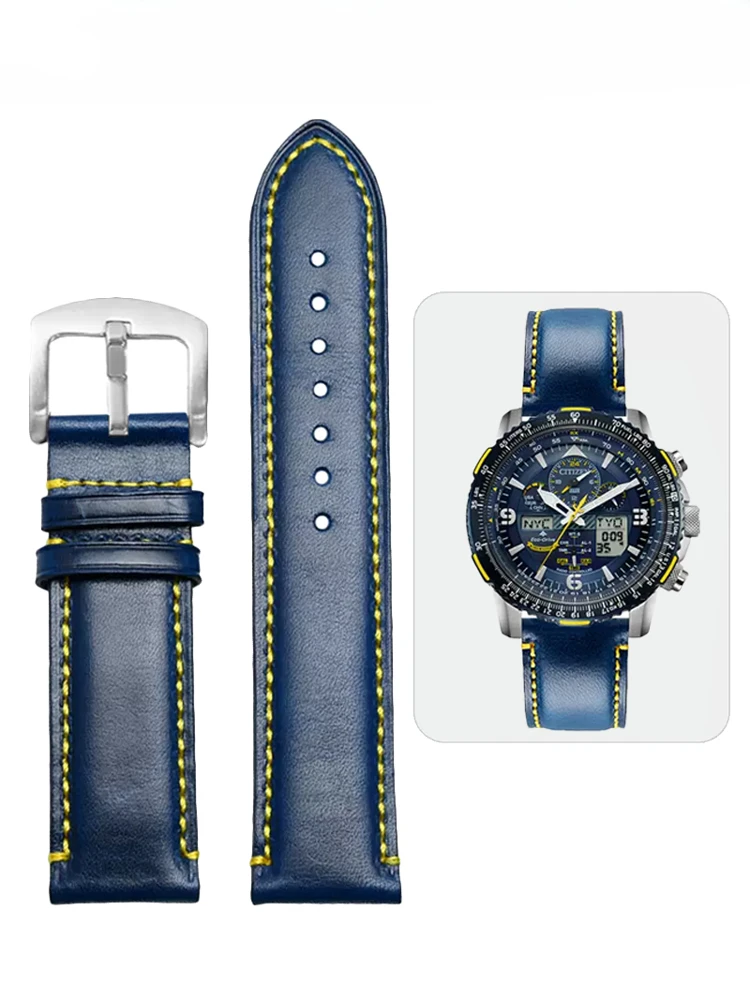 Cinturino In Vera Pelle Per Citizen Blue Angel Generation 2 Air Eagle At8020/Jy8078 Sostituisci Originale 22 Con Cinturino Per Orologio Strumento