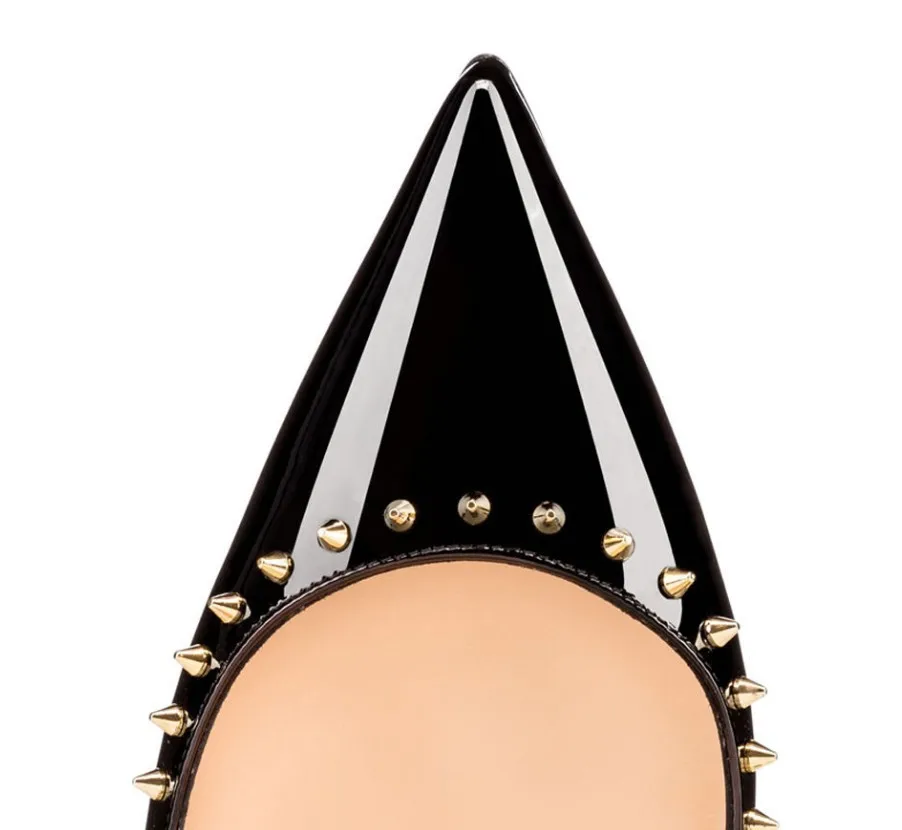 European and American Sequins Gradient Color Women's Outer Size Large Pointed Rivet High Heels Single Shoes Fashionablenew Style