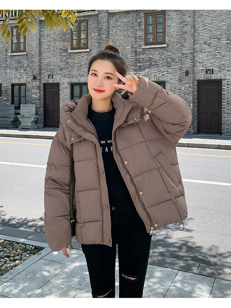 

Women Jacket Autumn New in Parkas Hooded Pockets Zippers Coats Thick Warm Korean Fashion Winter Woman Clothing Streetwear Trend