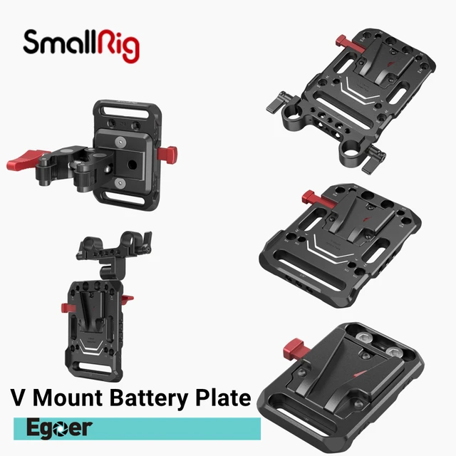 SmallRig Mini V Mount Battery Plate, V-Lock Mount Battery Plate with Belt  Clip for Camera Power Supply - 2990