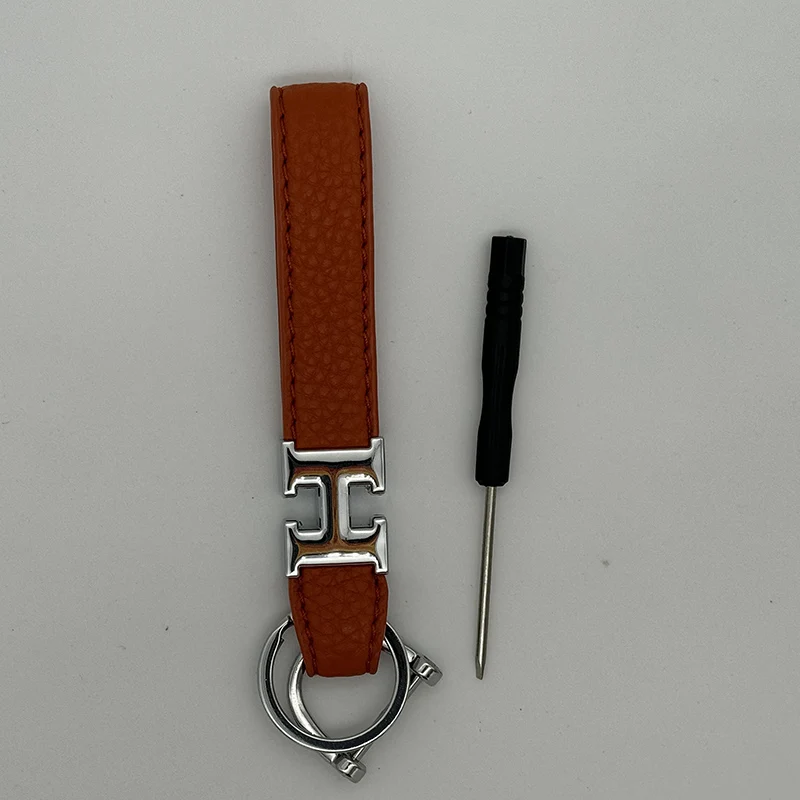 Leather Hand Woven Keychain Metal key rings Chains Car Key Holder Mercedes Benz VW TOYOTA AUDI BMW Auto Keyring