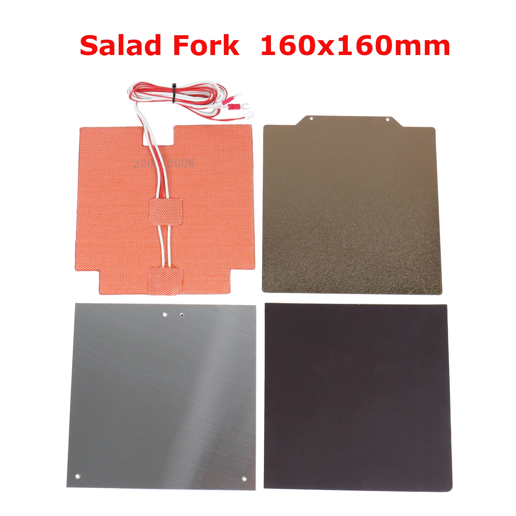 

Blurolls Salad Fork 160 3dprinter Heated Bed Full Kit with 110/220V 200W Silicone Heater Cast Aluminum Plate and PEI Sheet