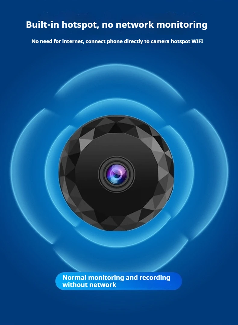 1PC Mini IP Camera 1080P HD Wireless Mini Camera Audio and Video Monitoring WiFi Camera for Home Pet Monitoring 3