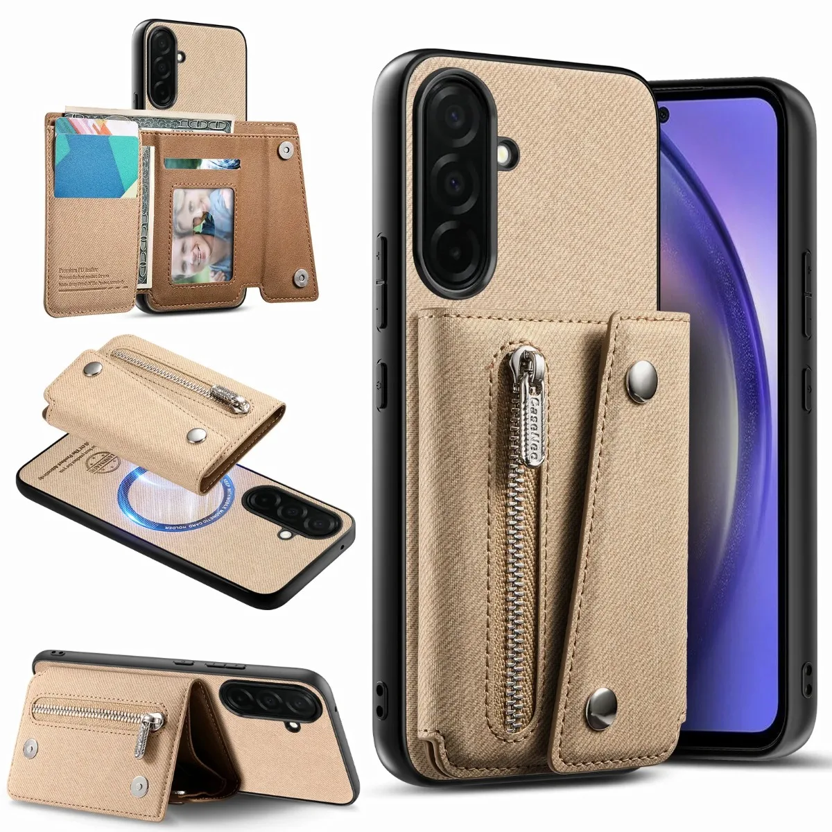 Detachable Magnetic Wallet Phone Case with Magsafe Integration