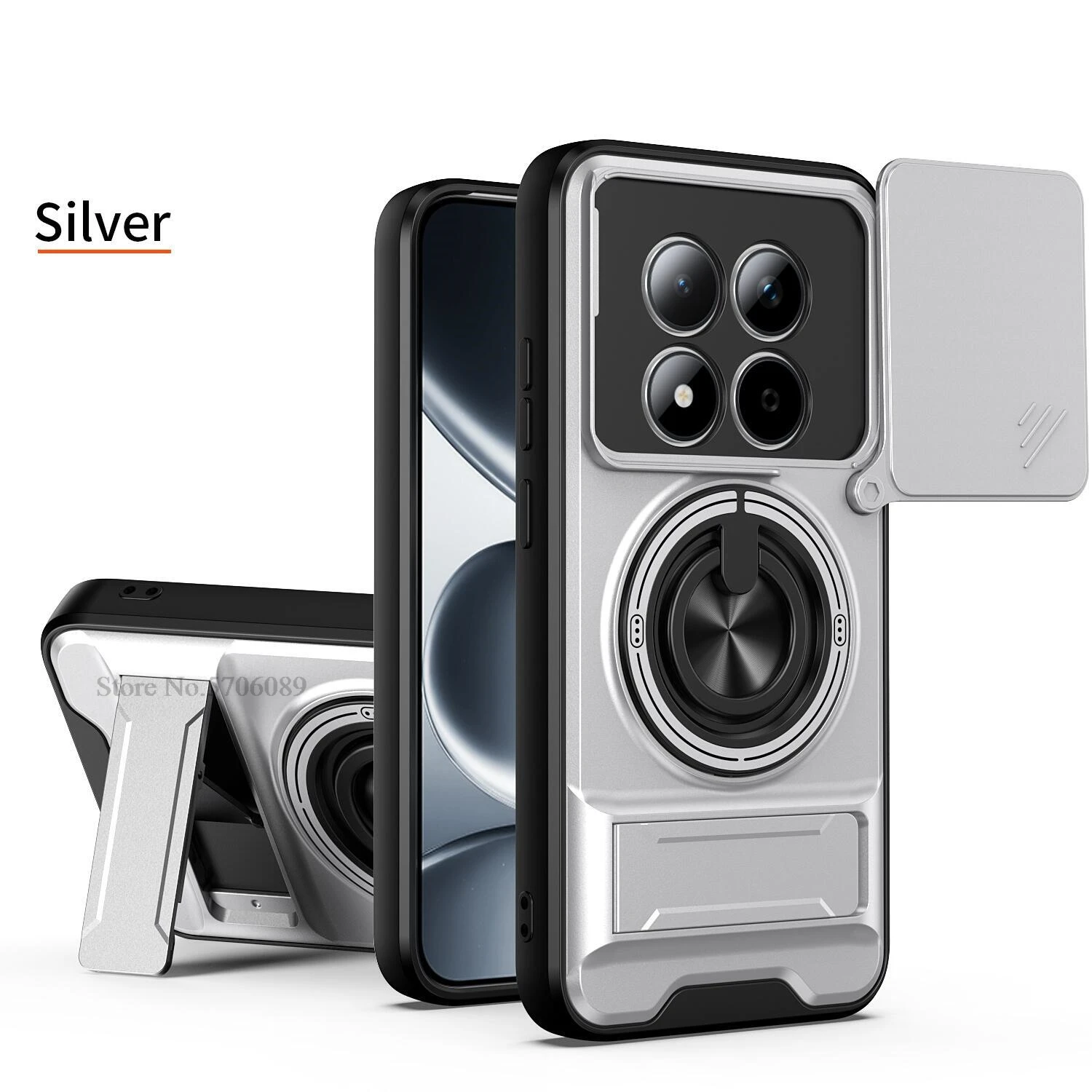Shockproof Slide Lens Armor Phone Cover - Durable Protective Case with Coque s Etui