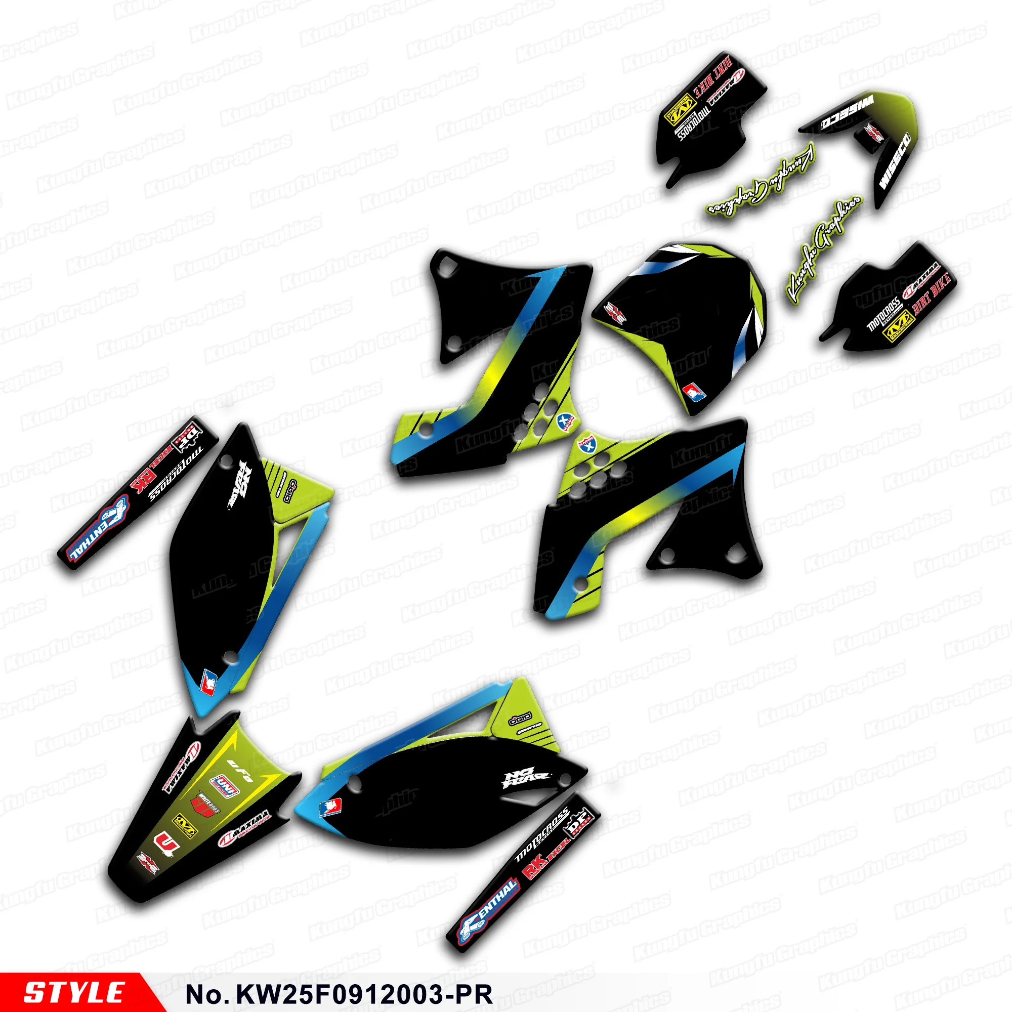 

Наклейки на мотоцикл, Виниловая наклейка для Kawasaki KX250F KX250 F 2009 2010 2011 2012, KW25F0912003-PR