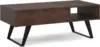 Lowry SOLID ACACIA WOOD and Metal 22 Inch Wide Square Modern Industrial End Side Table in Distressed Golden Wheat 6