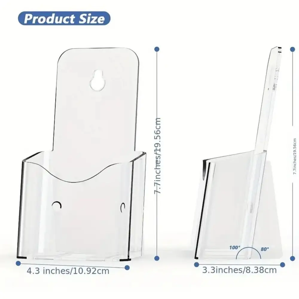 1 Pc Transparent Acrylic A6 Brochure Holder Diy Pamphlet Holder Flyer Display Stand For Pamphlet Booklet Menu magazine holder