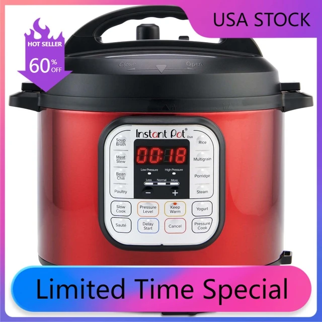 Pot, 6-Quart Duo Electric Pressure Cooker, 7-in-1 Yogurt Maker, Food  Steamer, Slow Cooker, Rice Cooker & More, Red - AliExpress