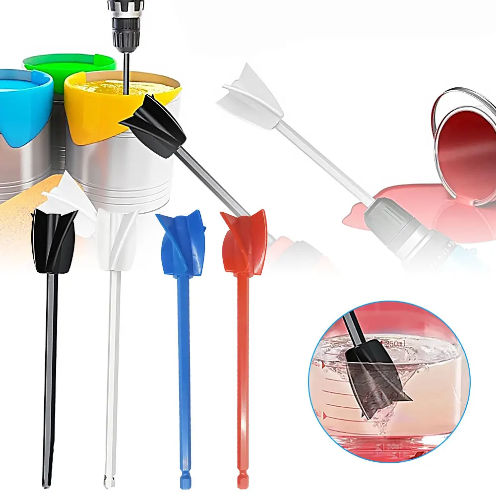 Paint Mixer Drill Attachment Helix Mixer Paint Epoxy Resin Plastic Stirrers  Kit