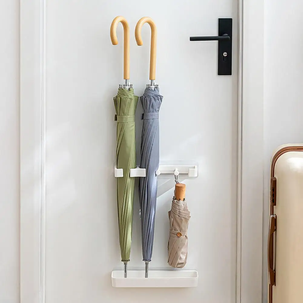Umbrella Leaching Shelf Umbrella Holder Partition with Bracket Built-in Drain Box Draining Wall-mounted for Home