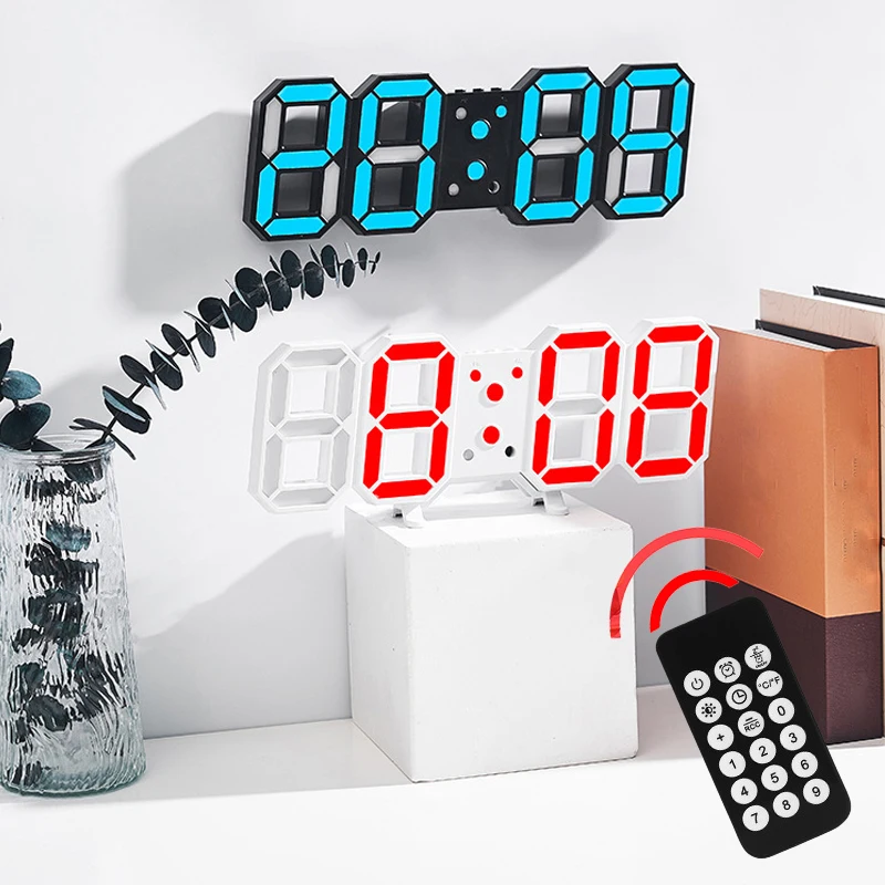 3D LED Wall Clock Watch Clock RGB Digital Modern Design Living Room ...
