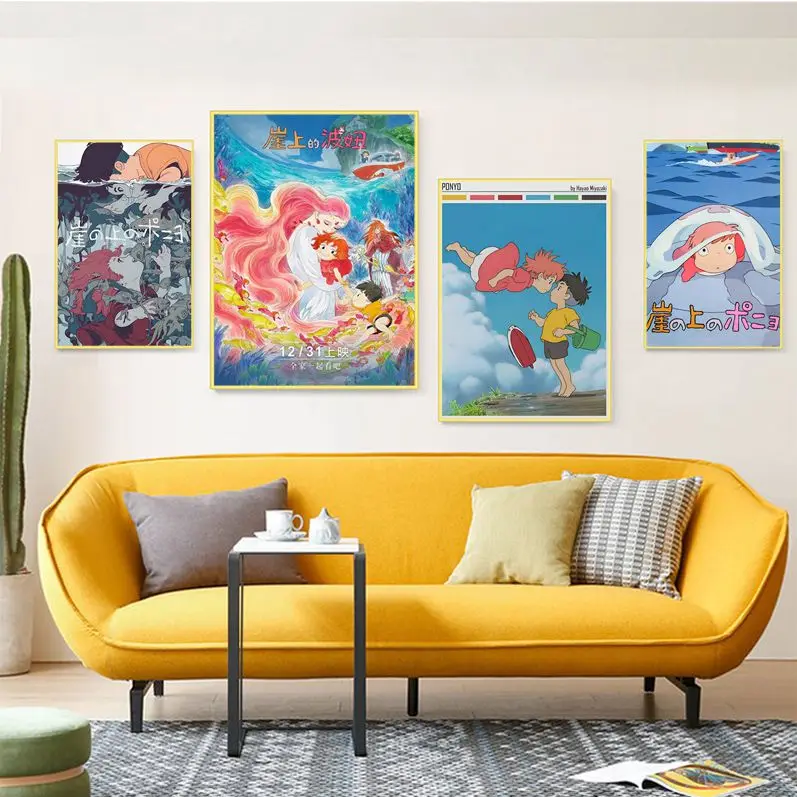

Ponyo Kraft Whitepaper Poster Retro Kraft Paper Sticker DIY Room Bar Cafe Wall Decor