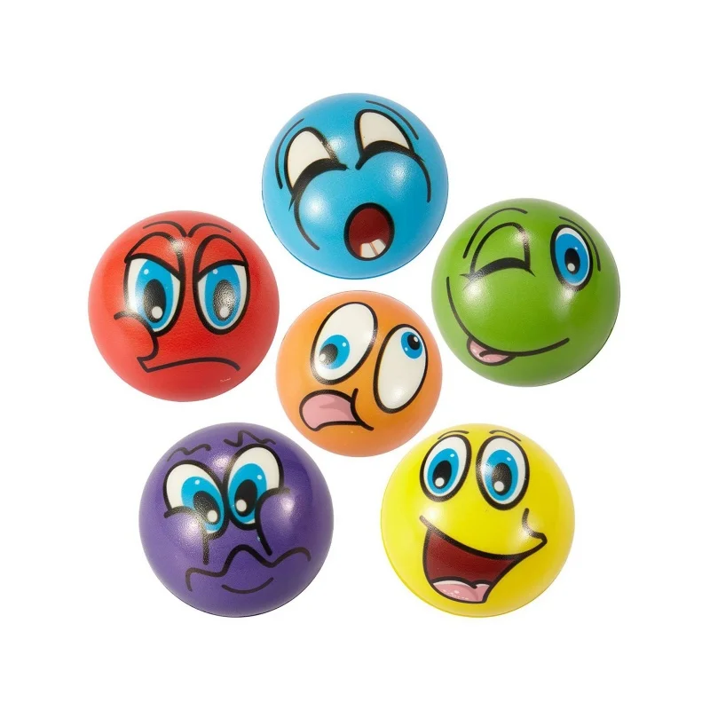 12Pcs Expression Soft Balls Sponge Stress Ball Toy Squeeze Smile Face Grimace PU Foam for Kids Soothing toy wrist movement Gift 2