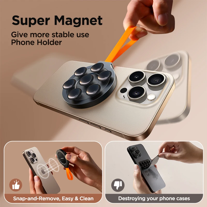 Joyroom Magnetic Suction Cup Phone Mount Hands-Free Mirror Shower Silicone Suction Phone Case Grip Stand Holder For iPhone 15 14