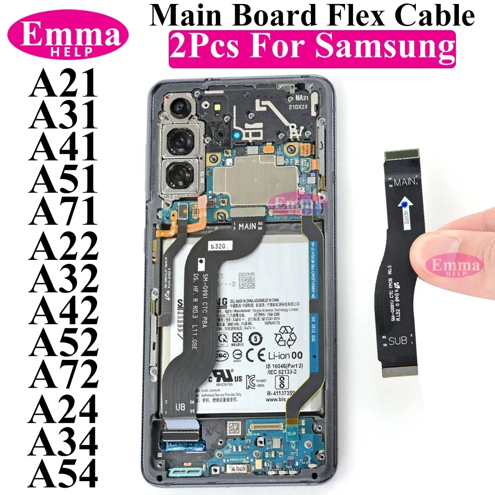 Mainboard Flex Cable EmmaHelp 2Pcs Mainboard Main board Flex Cable Motherboard Dock For Samsung A21 A22 A32 A41 A51 A71 A32 A52 A72 A34 A54 MainFlex