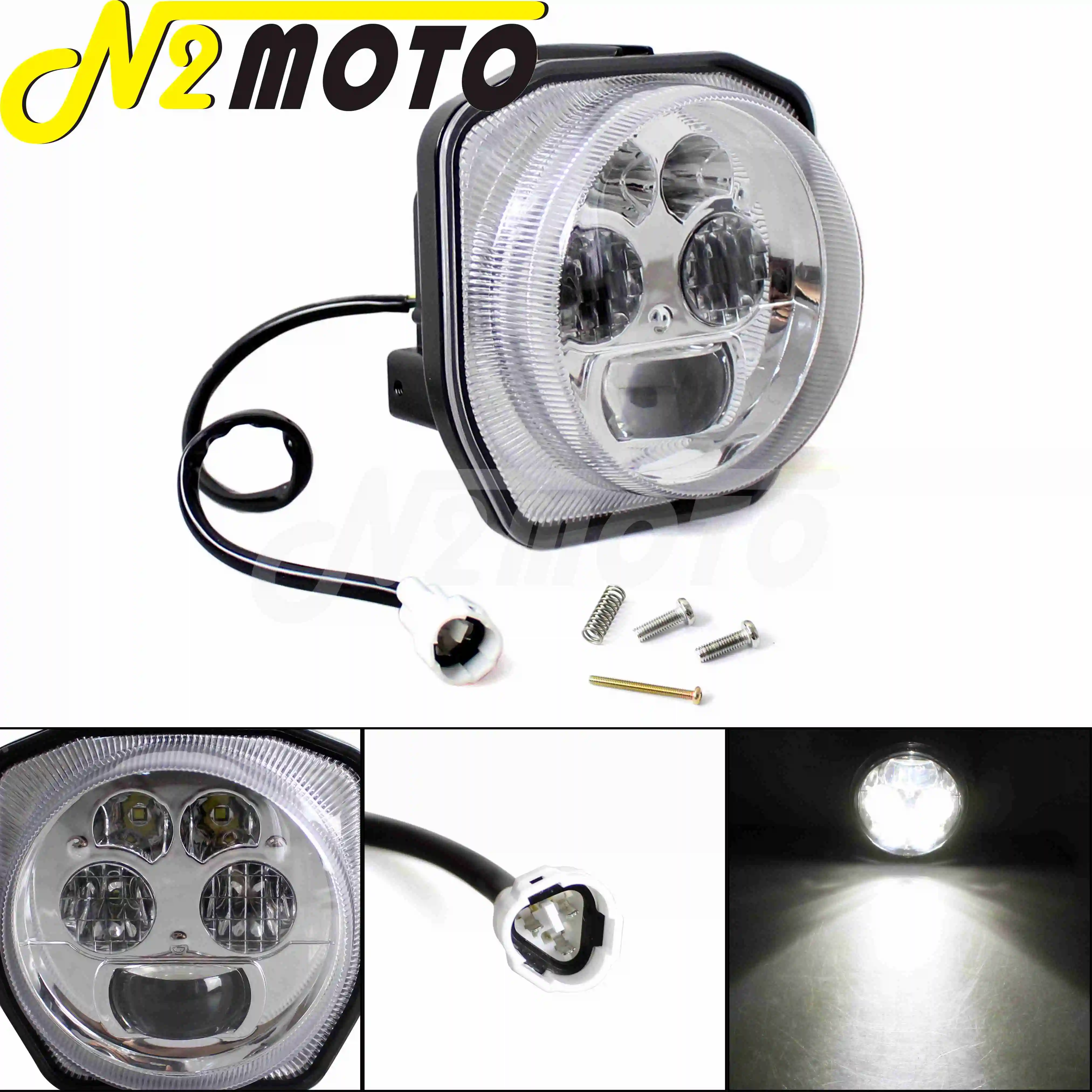 Chrome Led Headlight Front Lights Lamp For Yamaha Yxz1000 Yxz1000r