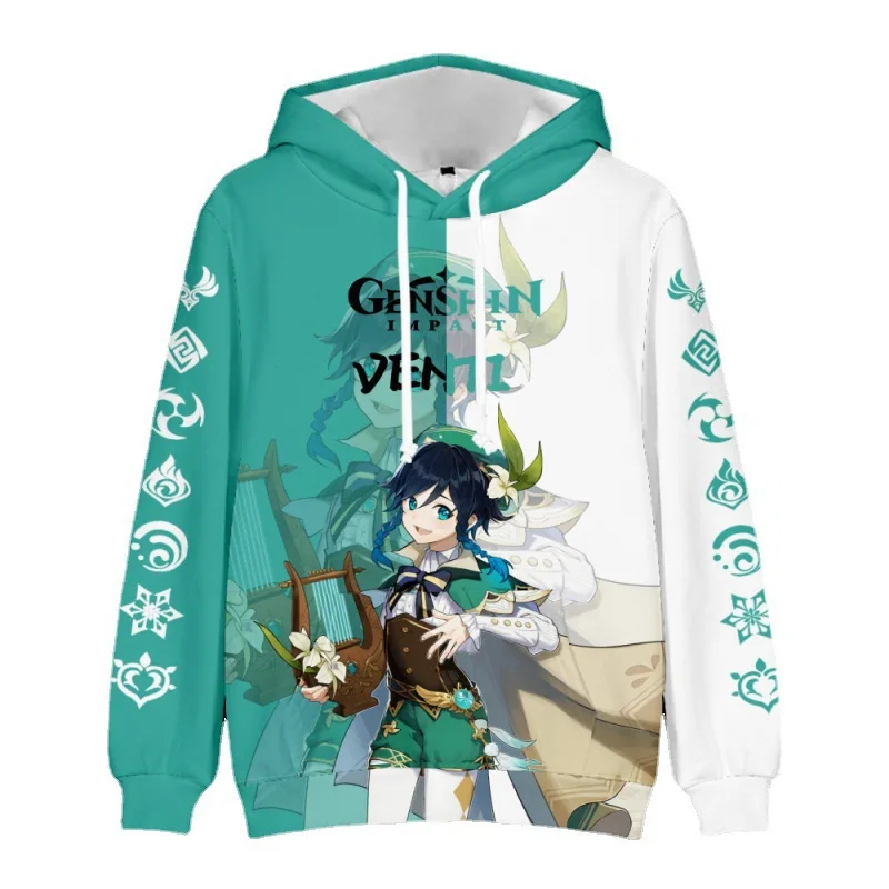 

2023 New Genshin impact fashion 3D printed loose men's and women's harajuku hooded sweaters casual hoodies Clothes