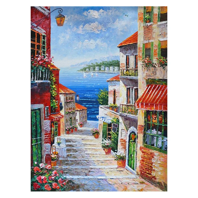 thumbnail image 1 of Pintura de diamante cuadrado redondo completo, paisaje, bosque, arte, imagen de diamantes de imitación, mosaico DIY 5D, punto de cruz, bordado, decoración del hogar, 1 of 5