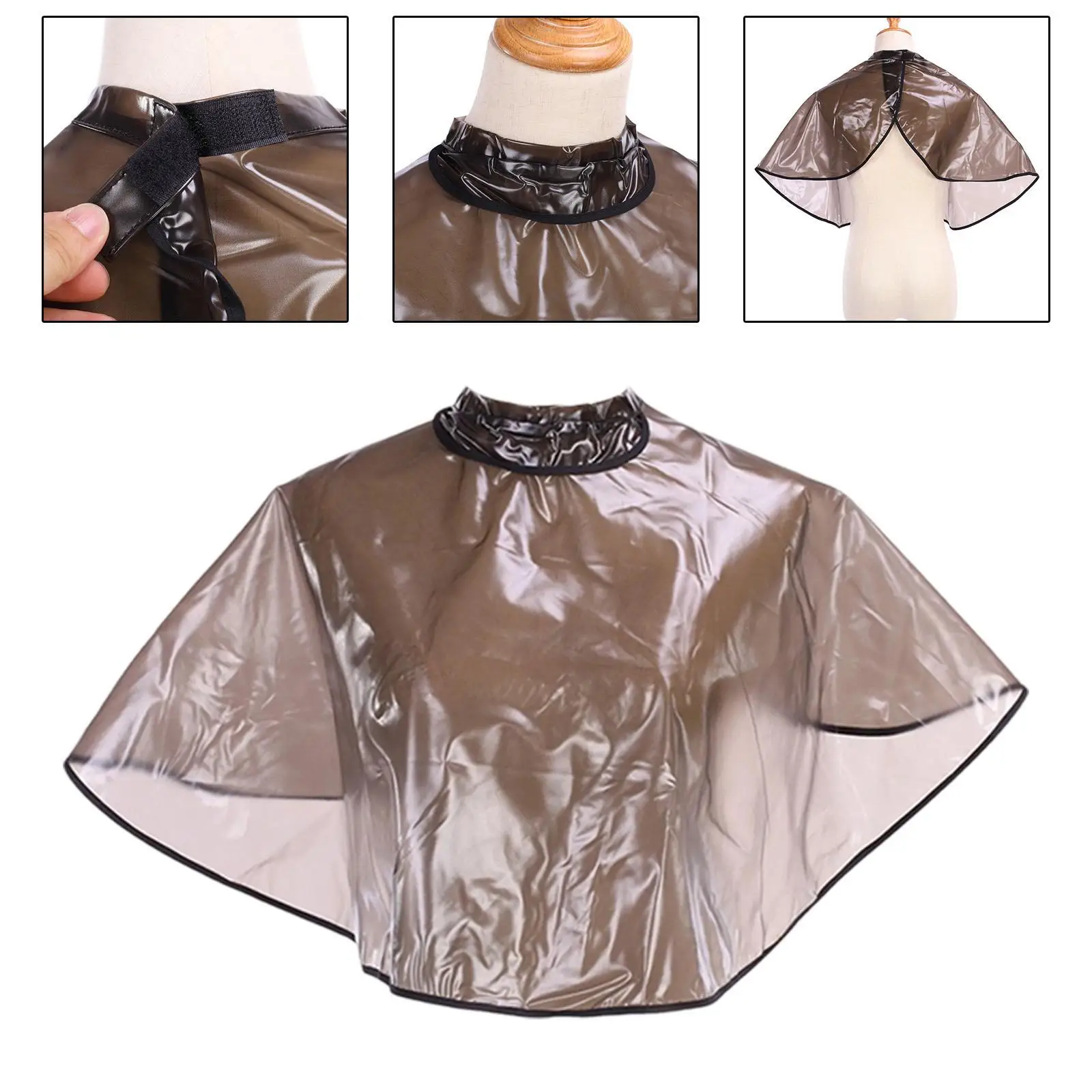 짧은 살롱 케이프 헤어 뷰티 전문가용 방수 조절 가능한 네크라인 헤어 스타일링 케이프 염색 숄