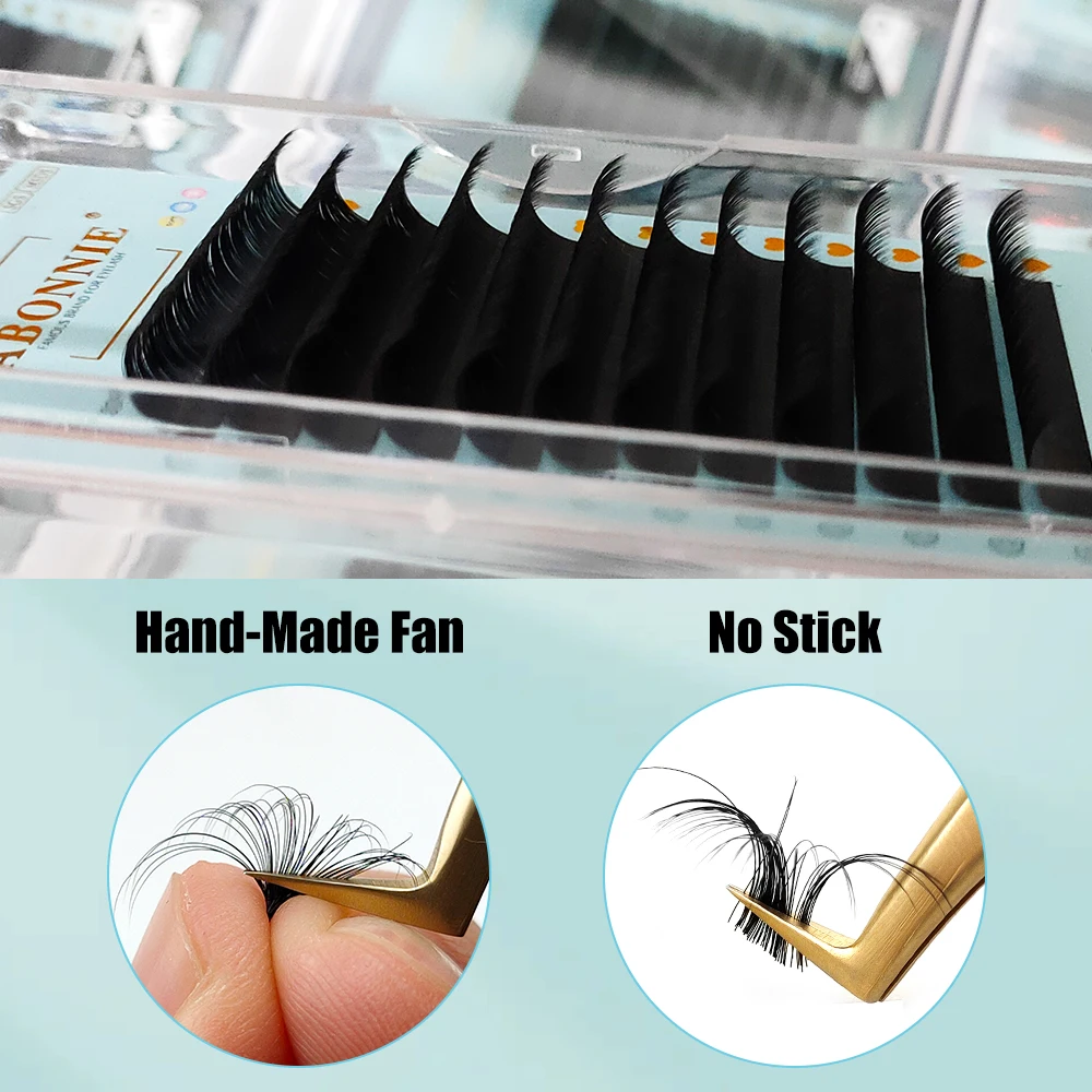 Abonnie Cashmere Individual Eyelashes Extensions Classic Lashes Extenison Matte Black Volume Eyelashes