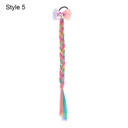 Rainbow Hair Bow for Girls - Princess Toddler Elastic Accessories, No - Damage Snowflake Design (Style 5)
