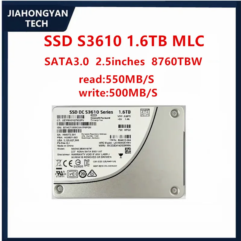 

Original SSD For lntel S3610 800G 1.6TB SATA 2.5-inch MLC SSD