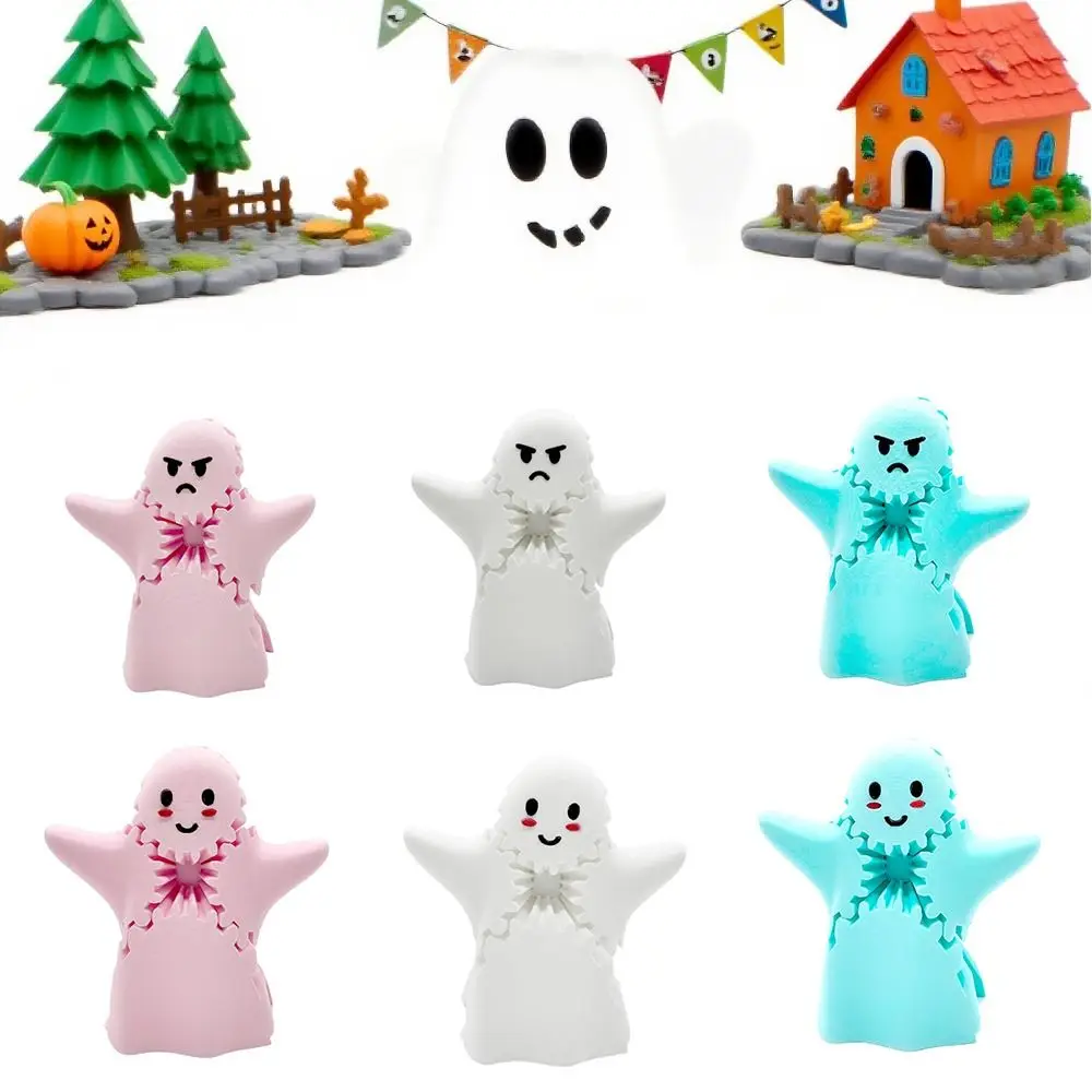 Description Picture 4 of itemCollectible Figurines 3D Printed Ghost Gear Cube Ghost Gear Plastics Spin Gear Toy Sensory Toy Collectible Item Cute Ghost Gear