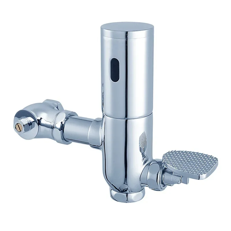 Fully Automatic Induction Flushing Valve Squatting Toilet Flushing Valve Infrared Induction Foot Dual Use Model