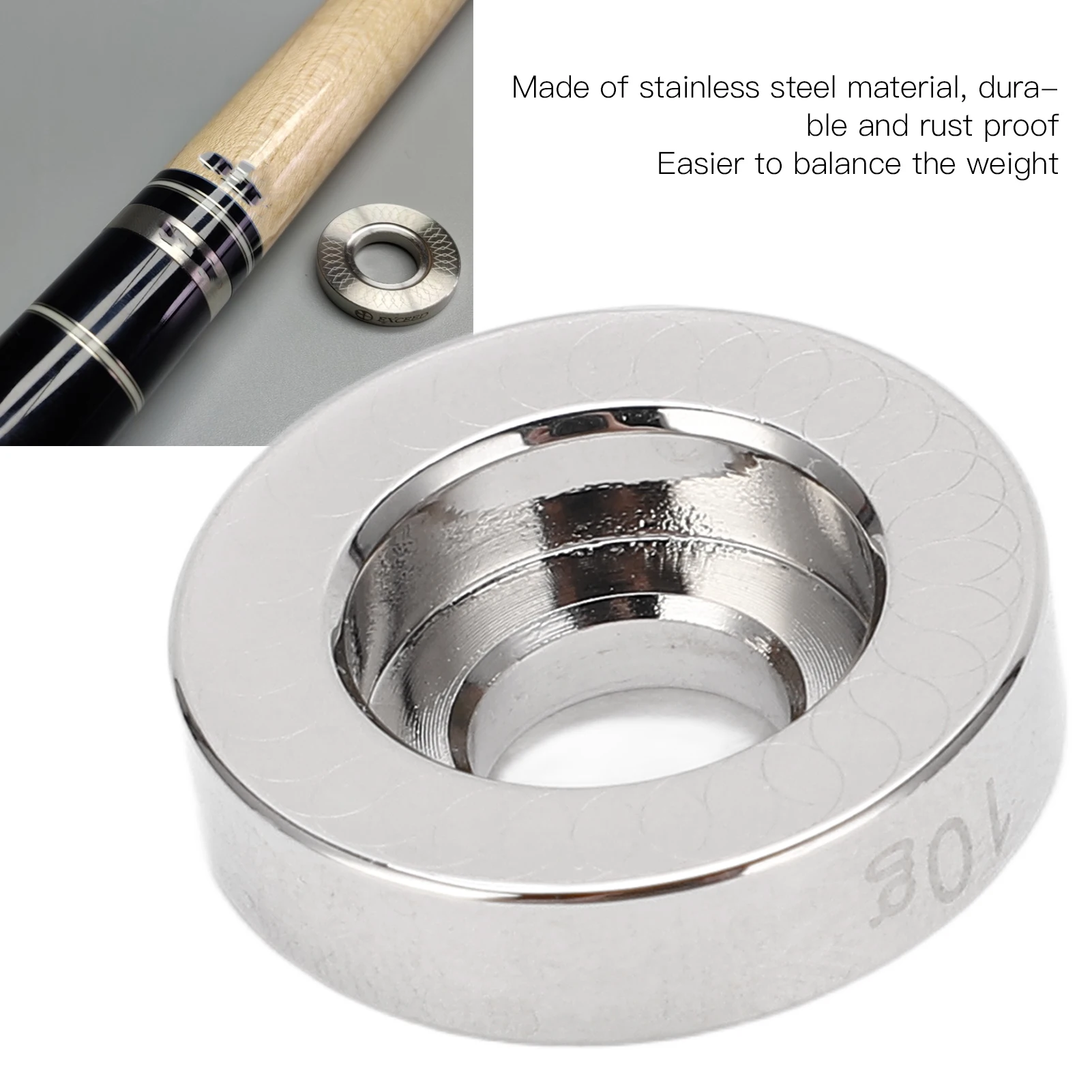 10g Pool Cue Balance Ring Billiard Stick Weight Ring for 5/16‑14 Stick