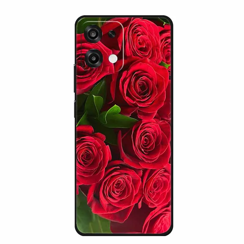 Slim Black Silicone Soft Phone Case with Colorful Design – Durable Back Cover