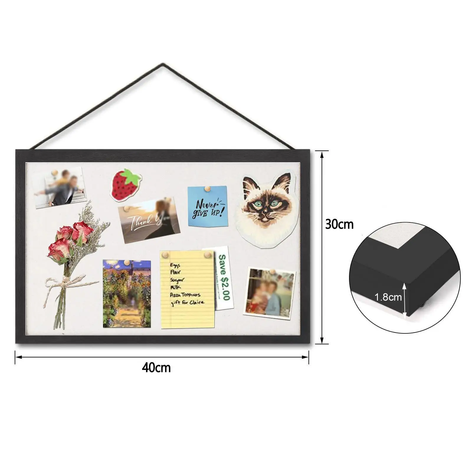 Cork Board Bulletin Vision Board Message for Kitchen Room Decor