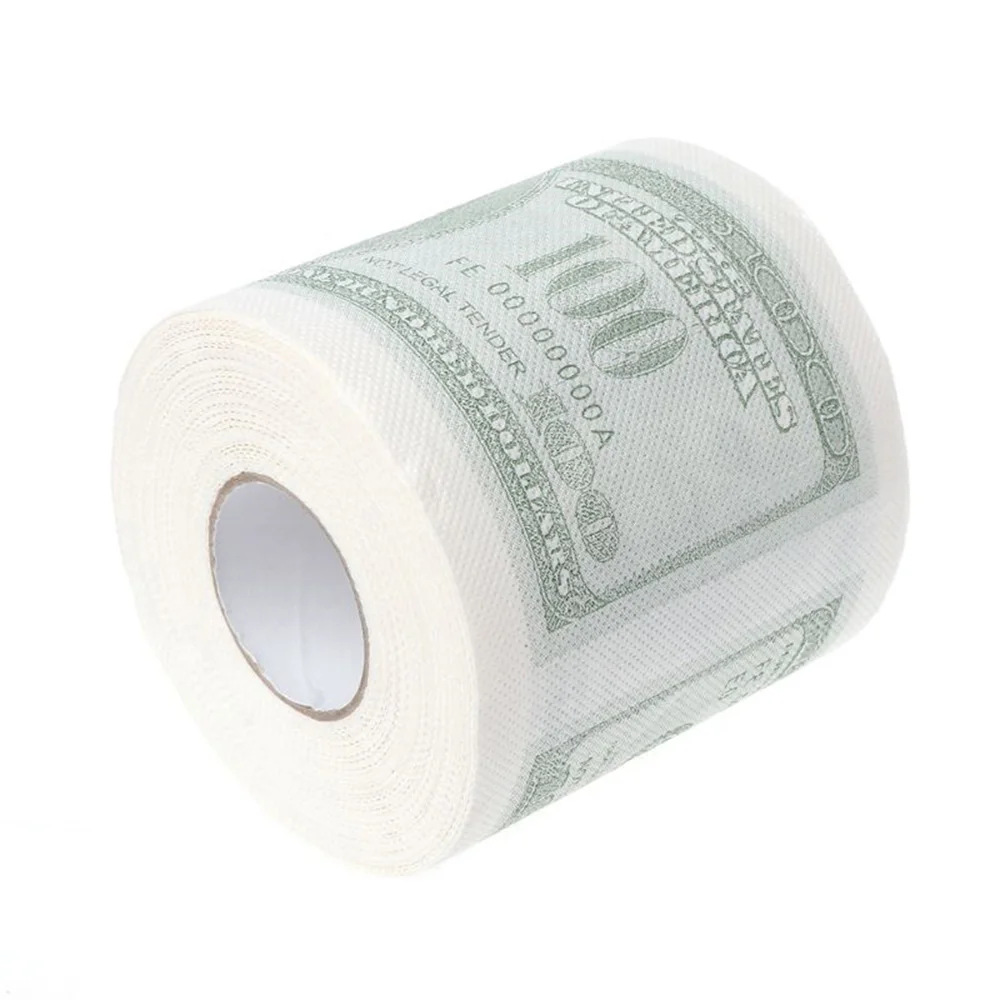 Funny One Hundred Dollar Bill Toilet Roll Paper Money Roll $100 Novel Gift 2Ply Paper Towels Tissue Bathroom Supplies toilet roll paper paper towel paper tissue disposable paper towel