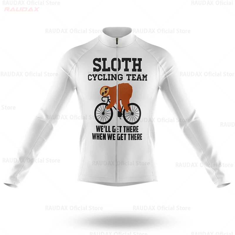 thumbnail image 1 of Chaqueta de ciclismo de manga larga para hombre con diseño de perezoso, ropa de ciclismo de montaña para primavera y otoño, uniforme de bicicleta, camiseta de carreras de bicicleta de carretera transp, 1 of 5