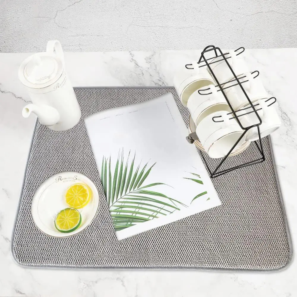 Kitchen Dish Drying Mat Absorbent Quick Dry Coffee Drain Pad Tableware Draining Pad Dinnerware Placemat Home Hotel Table Mat